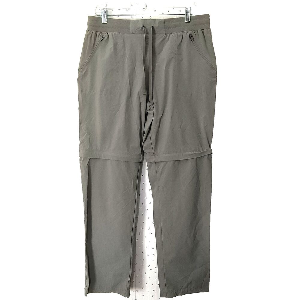 Mountain Warehou Hiking Pants Womens 12 Olive Green Zip Off Convertible Stretch